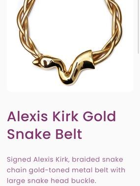 Alexis Kirk Gold Snake Belt